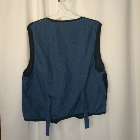 New Directions Womens Cottagecore Fall Vest Large Embroidered Patchwork Autumn - Picture 8 of 12